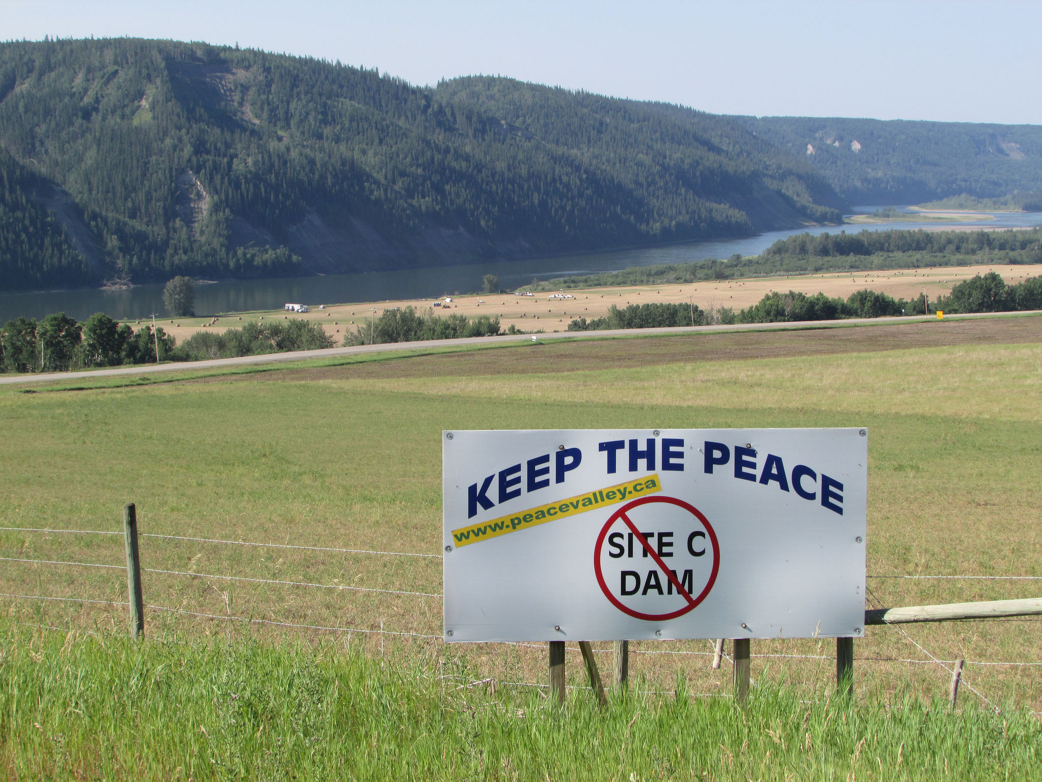 Site C dam protest sign