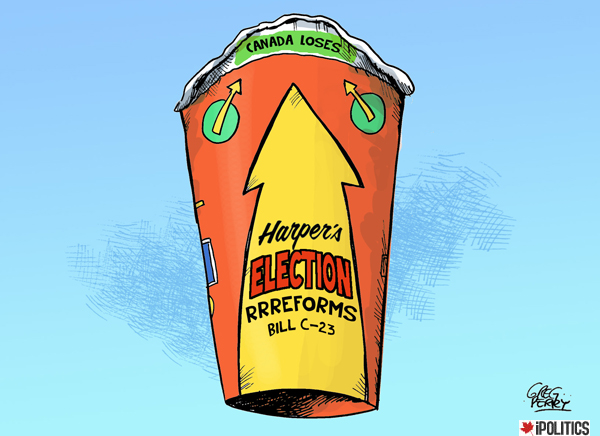 Harper election reform cartoon