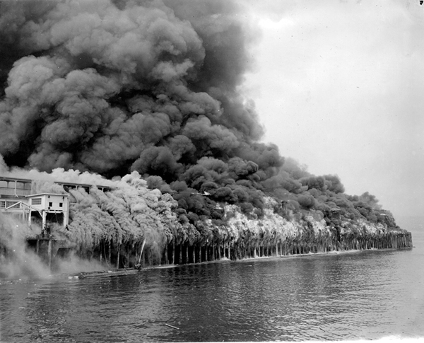 Fire at Vancouver waterfront