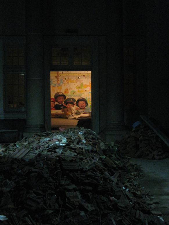 582px version of Poster in Shanghai of children in army uniforms