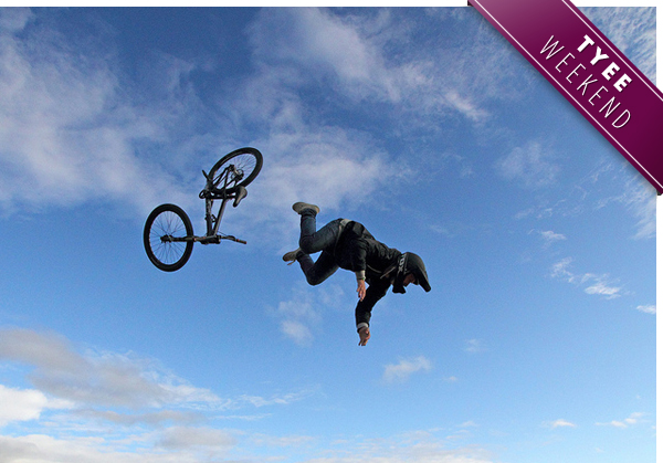 Flying biker