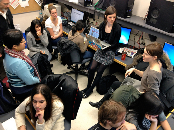 Students making an iBook