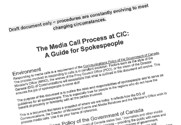 CIC draft media request policy