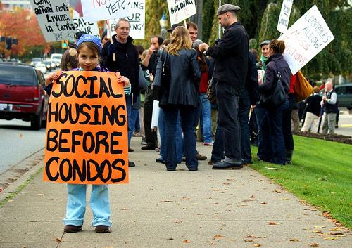 Housing protest at city hall