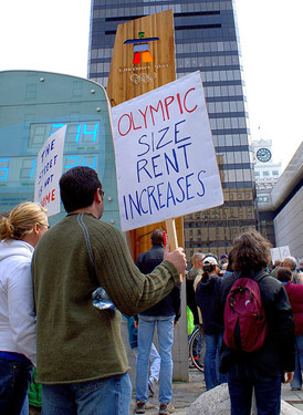 Protest at Olympic Clock