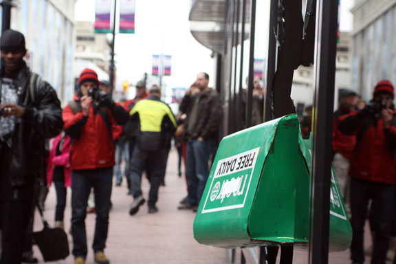 Metro paper box in bank