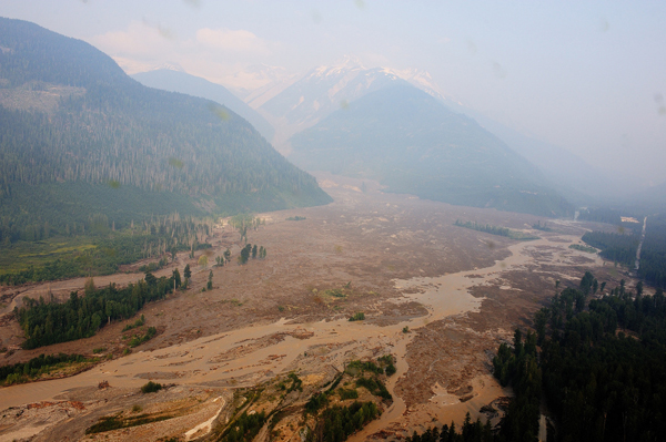 Meager Creek landslide damage