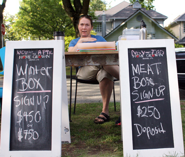 Vancouver food co-op sign-up boards