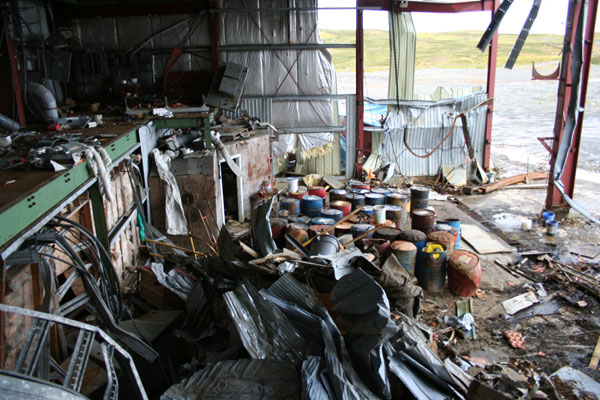 Inside the mill at Johnny Mountain