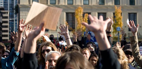 582px version of Fluttering Hands, Vancouver Art Gallery, Occupy Vancouver