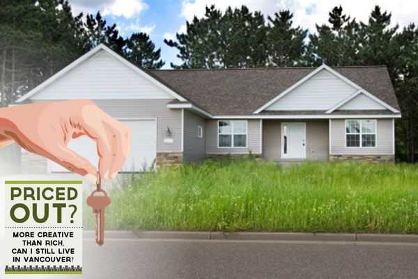 Unkempt house with Priced Out series overlay