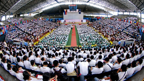 A Unification Church blessing ceremony