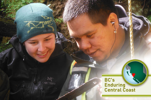 Archaeologists on the Central Coast looking at an artifact