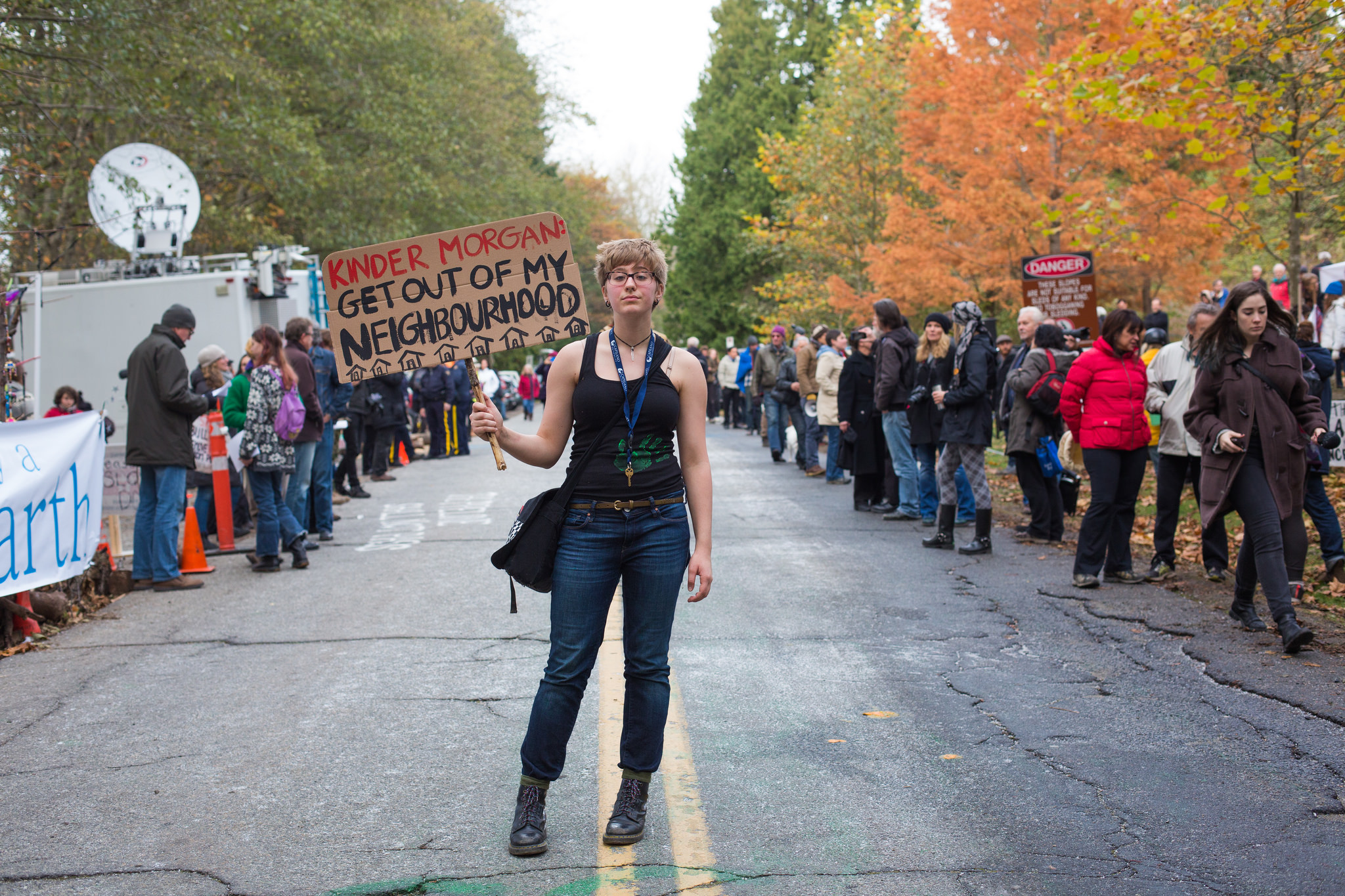Kinder Morgan protestor