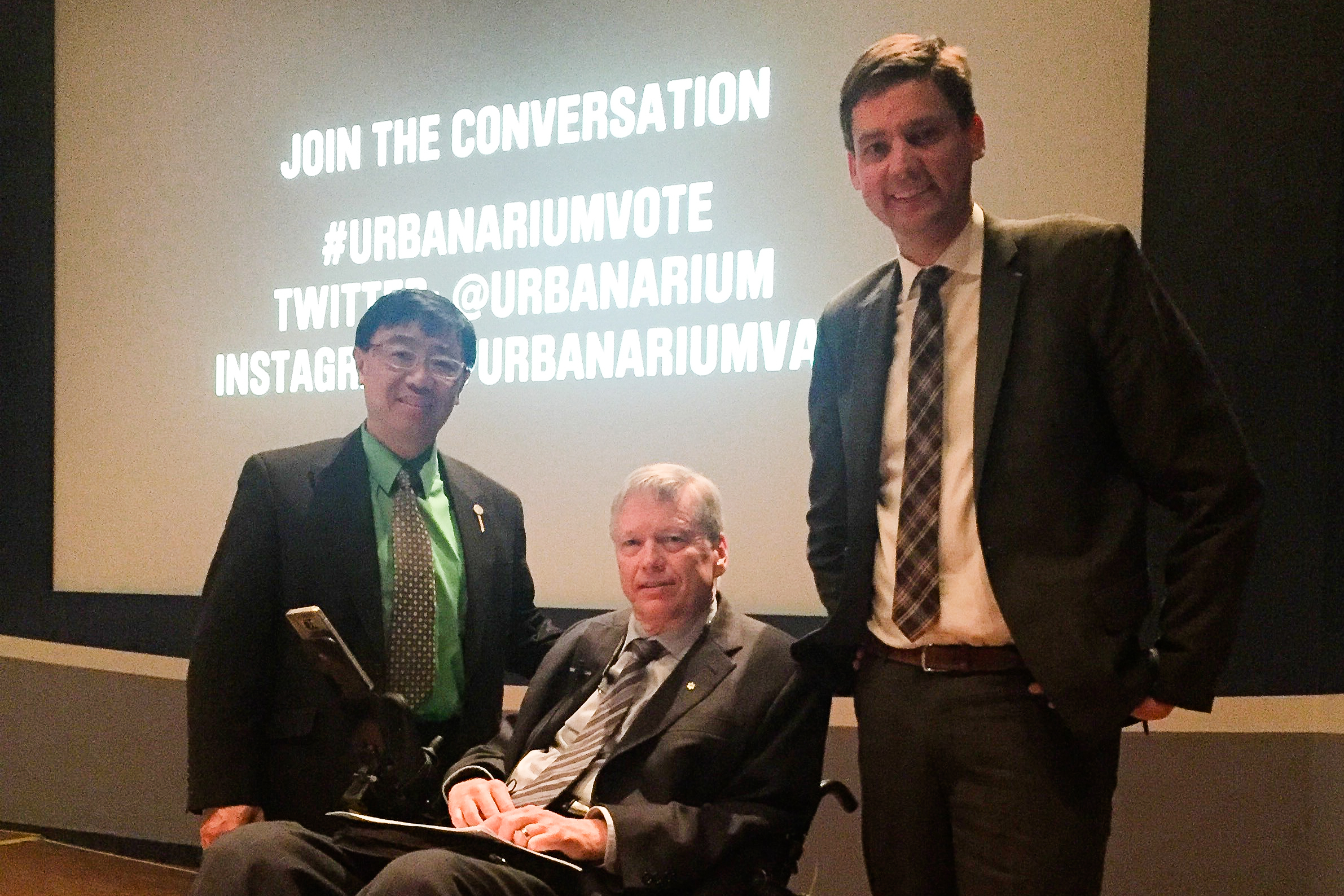 BC Green candidate David Wong, BC Liberal incumbent Sam Sullivan, BC NDP incumbent David Eby