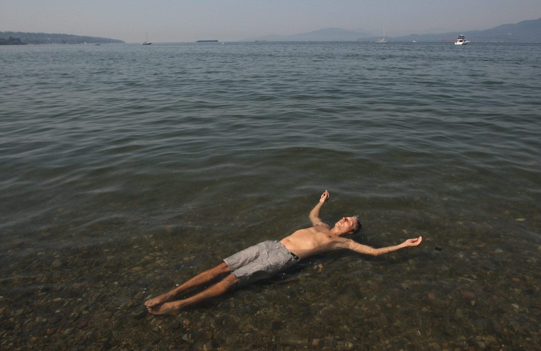 Man cooling off 