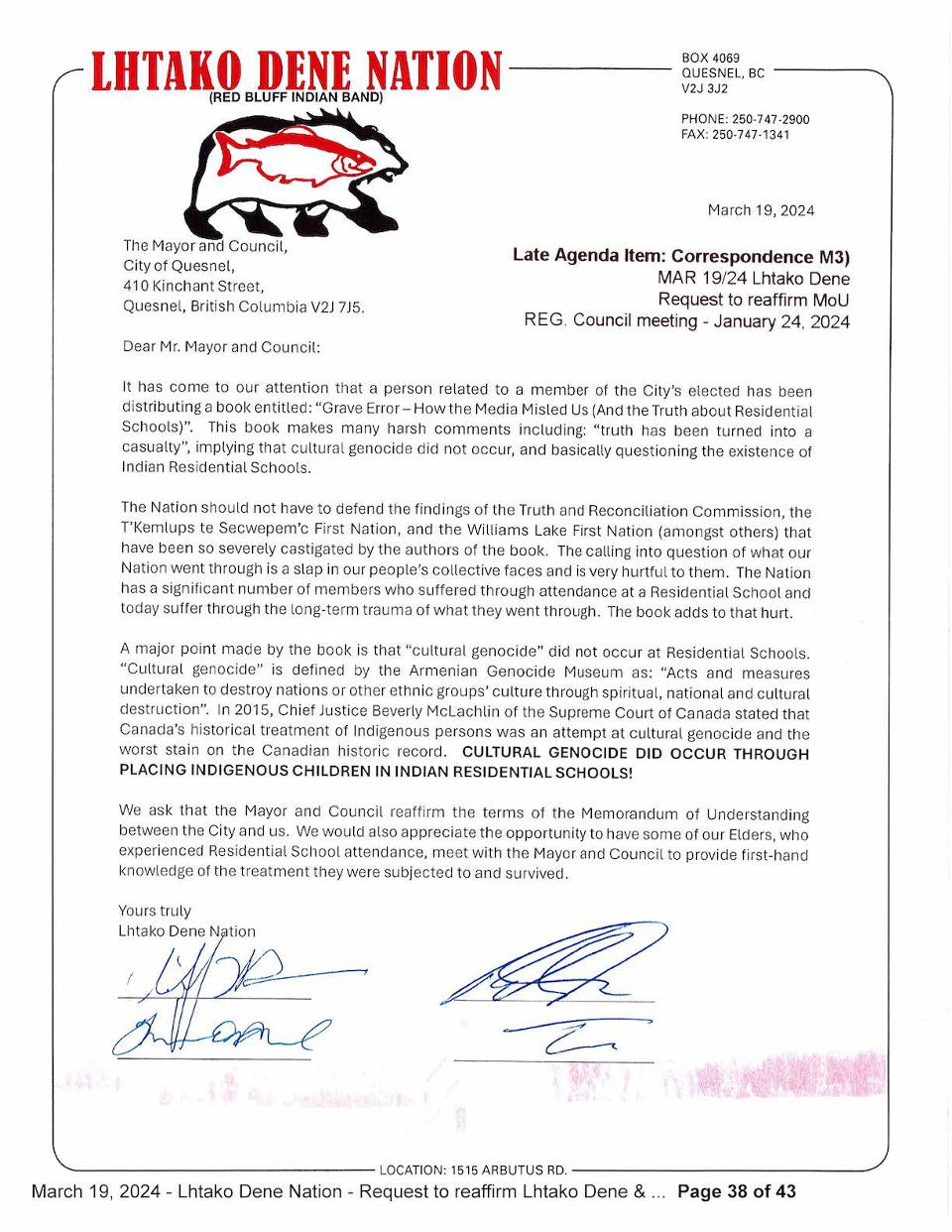 960px version of LhtakoDeneNationLetter.jpg