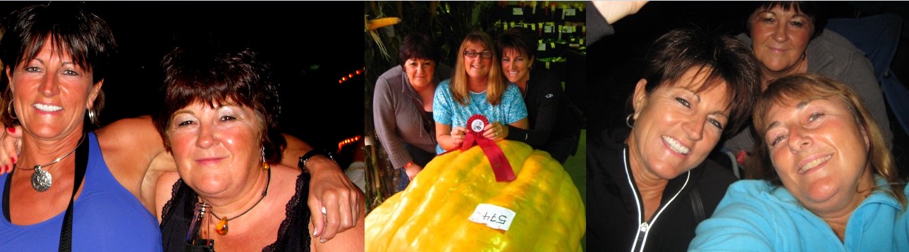 Three photos show smiling women.