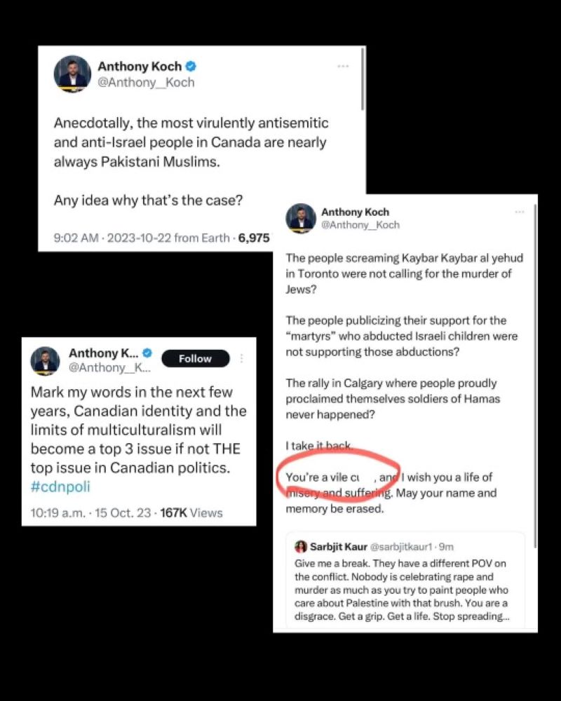 Screenshots of posts from Anthony Koch.