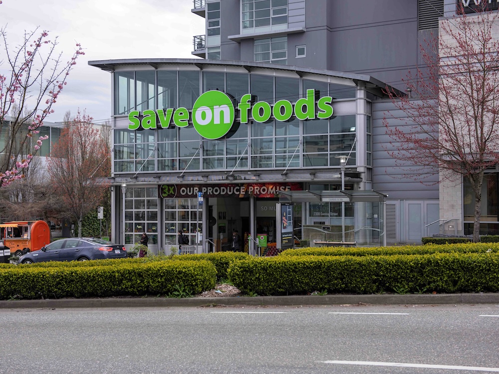The exterior of a Save-On-Foods store on Cambie Street in Vancouver.