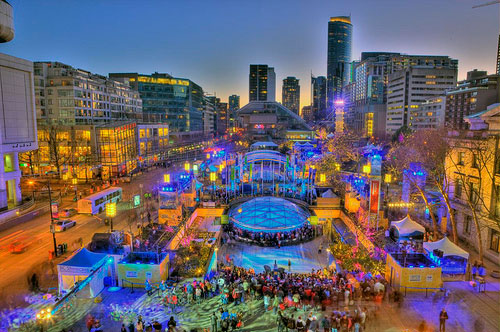 Olympics, Robson Centre, sunset