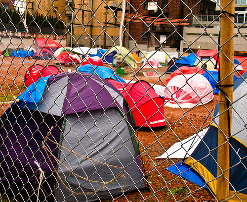 Olympics, tent city