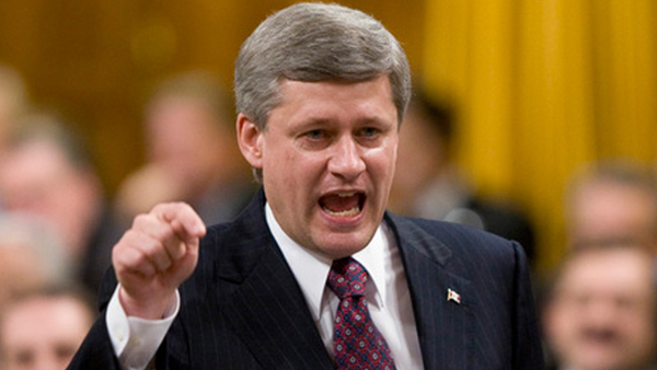 Stephen Harper in heated debate