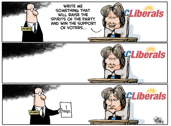Christy Clark resignation cartoon