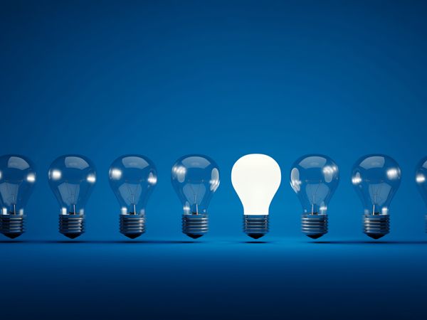 Bright idea lightbulb