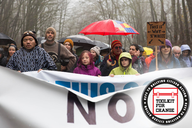Protesters against the Trans Mountain pipeline 