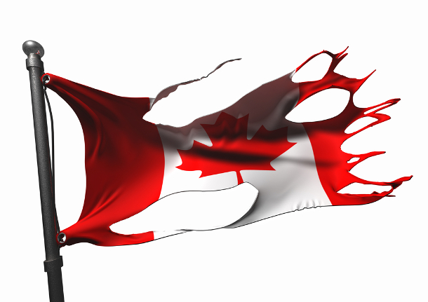 Shredded Canadian flag