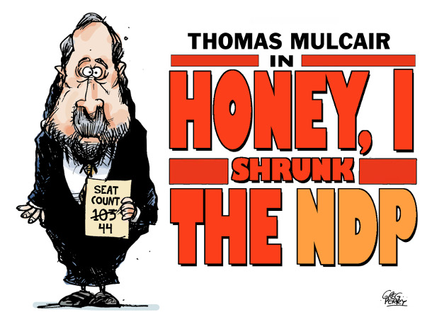 Cartoon by Greg Perry about Thomas Mulcair