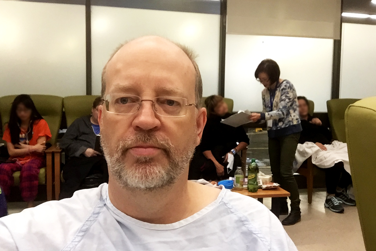 Bill Tieleman in the emergency room