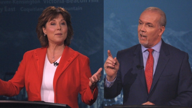 Christy Clark and John Horgan