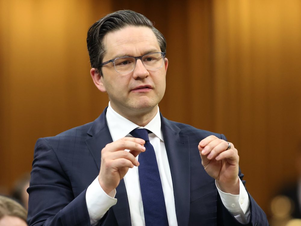 Pierre Poilievre speaks in the House of Commons.