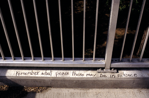 Remember the peace in silence.