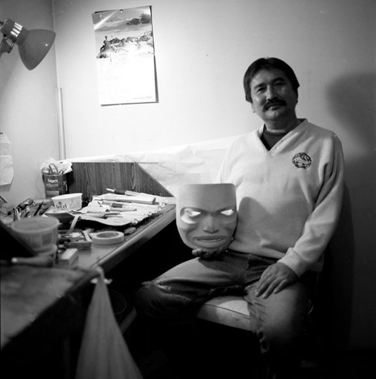Tahltan - Edgar Frank in his studio.